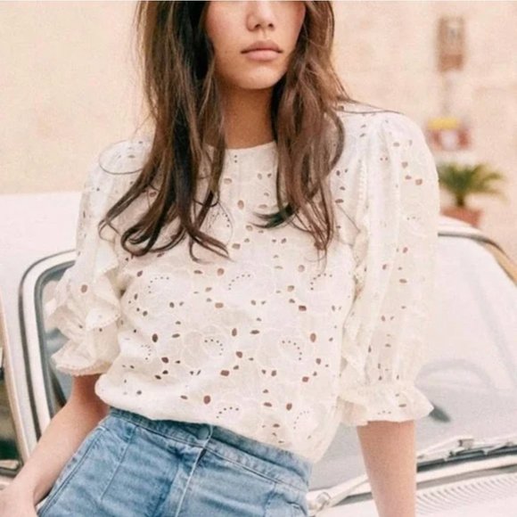 Sezane Tops - Sezane Yaelle Blouse, Size 36, White